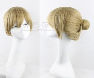cosplay动漫造型假发 彩虹六号 女武神valkyrie 丸子头辫子假发套