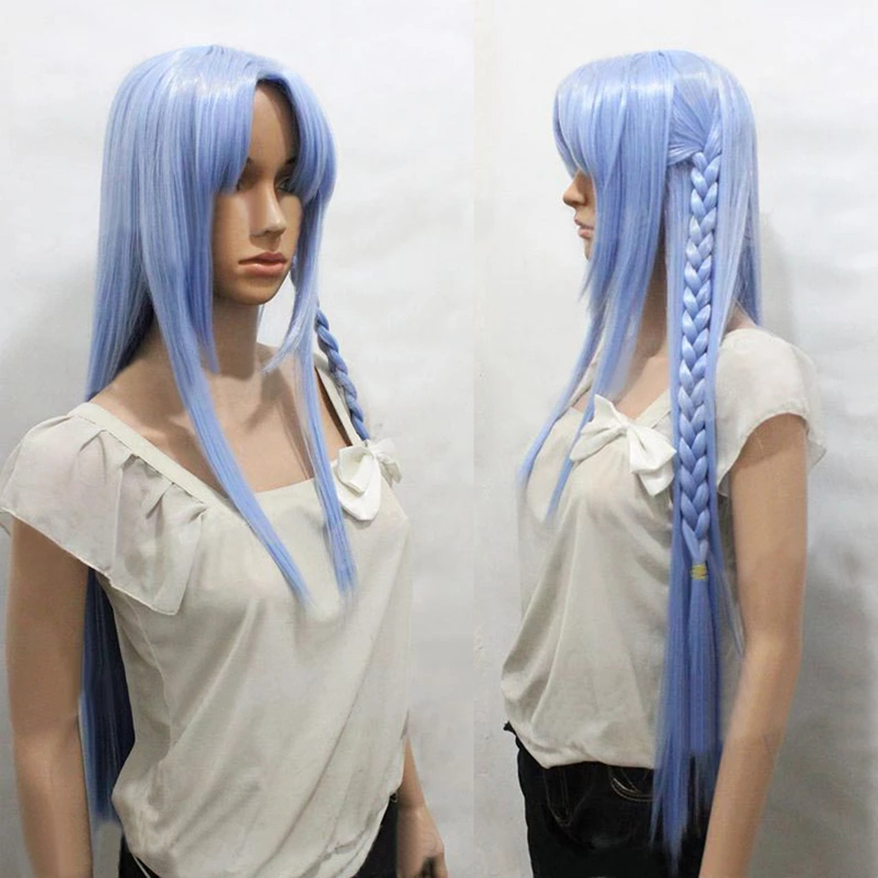 cosplay动漫造型假发 命运之夜 美狄亚 天蓝色80cm 长直发 假发套