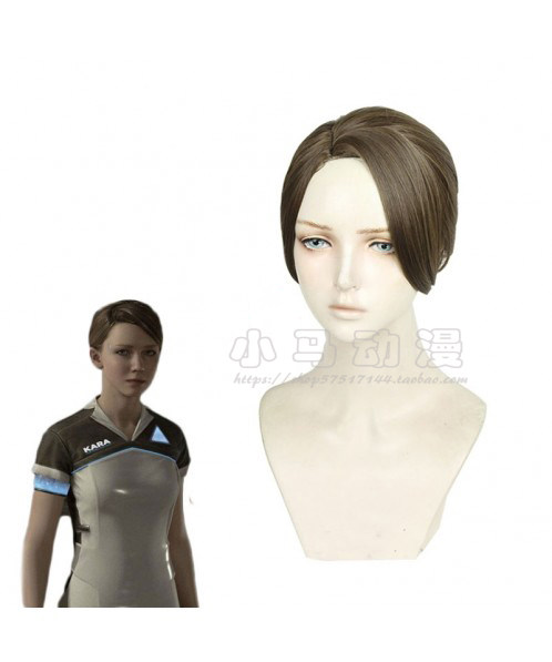 底特律：化身为人 卡拉 造型假发 cosplay假发 灰棕色假发