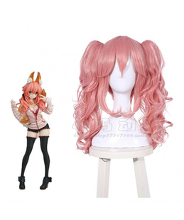 命运冠位指定 玉藻前 烟粉色 双马尾 cosplay假发
