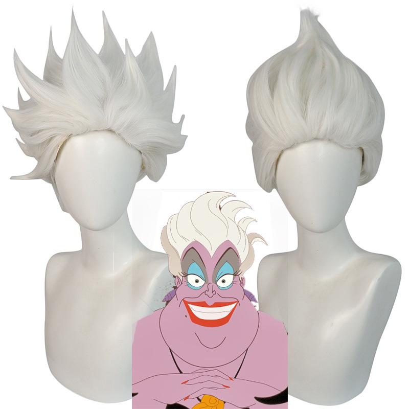 小美人鱼 乌苏拉 Ursula cosplay 假发 白色蓬松短发