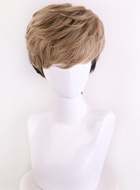 cosplay动漫造型假发 杀戮跟踪 Sangwoo 棕色黑色 短发 卷发