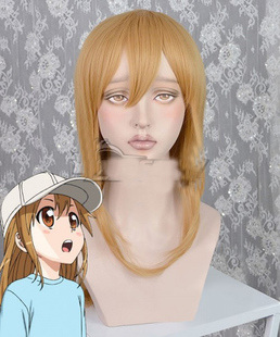 工作细胞 血小板 亚麻色棕色长发 cosplay动漫假发