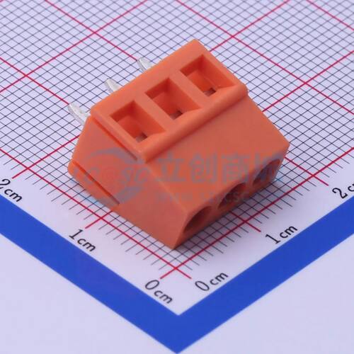 DB128V-5.0-3P-OG-S螺钉式接线端子5mm 1x3P直插橙色