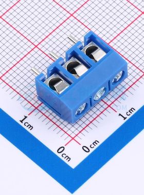 ZX-DG01V-5.0-3P4螺钉式接线端子5mm 1x3P直插蓝色