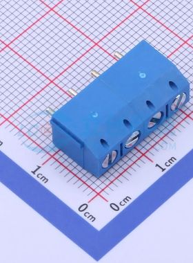 JL301-50004U01螺钉式接线端子5mm 1x4P直插蓝色