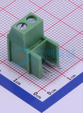 XY129R-A-5.0-2P螺钉式接线端子5mm 1x2P弯插绿色