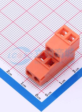 DB128B-5.08-2*2P-OG-S螺钉式接线端子5.08mm 2x2P直插橙色