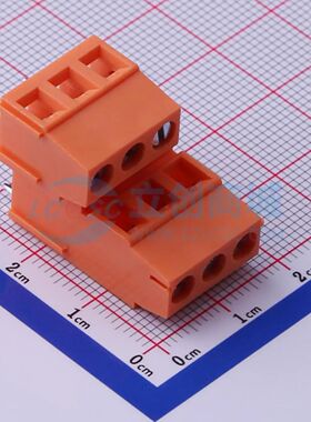 DB128A-5.08-2*3P-OG-S螺钉式接线端子5.08mm 2x3P直插橙色