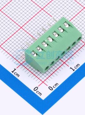 BX-DG28L-2.54-7P螺钉式接线端子2.54mm 1x7P直插绿色