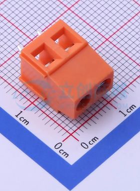 DB128L-5.08-2P-OG-S螺钉式接线端子5.08mm 1x2P直插橙色