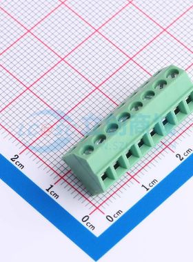 MX127S-3.5-08P-GN01-Cu-Y-A螺钉式接线端子3.5mm 1x8P直插绿色