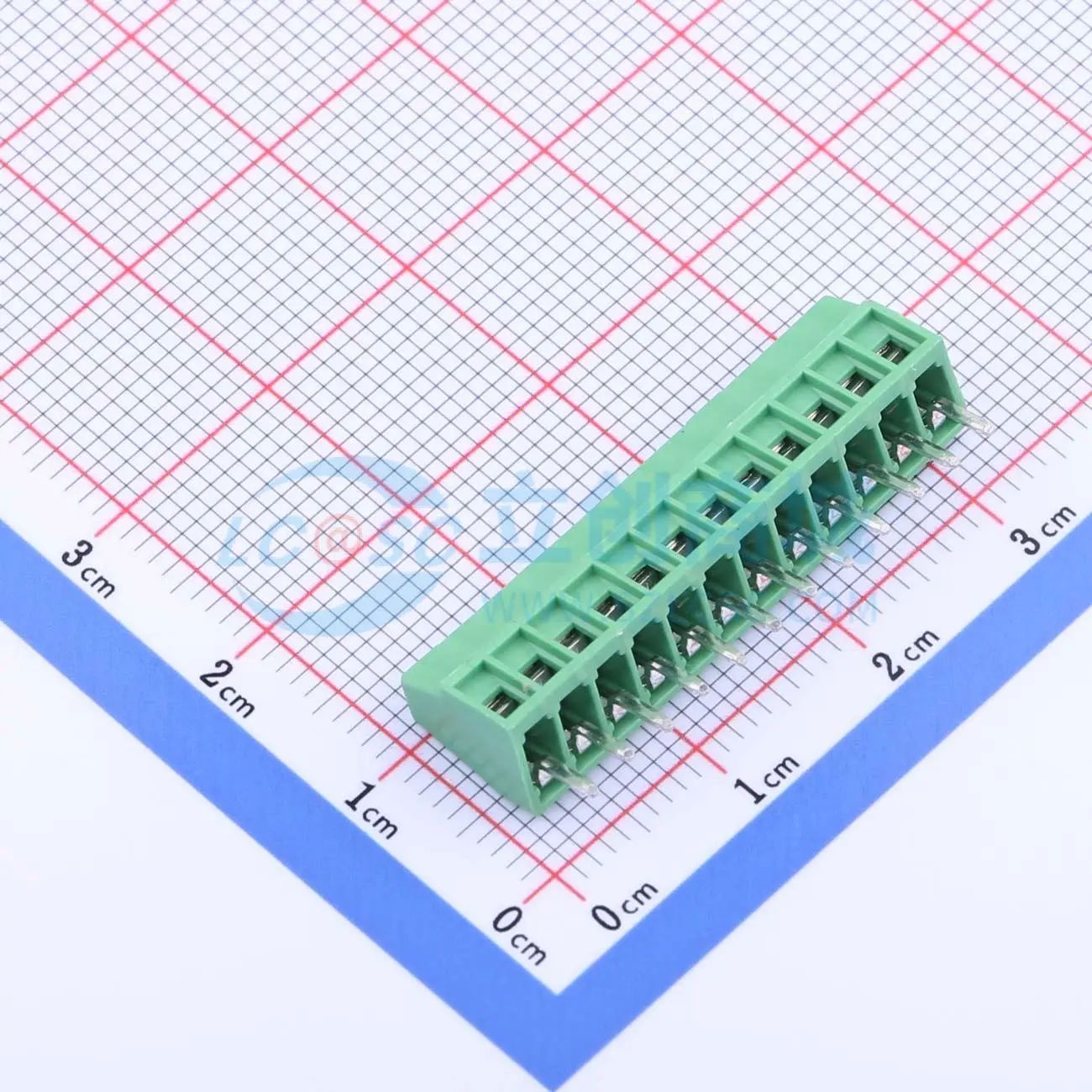 JL308-25412G01螺钉式接线端子2.54mm 1x12P直插绿色