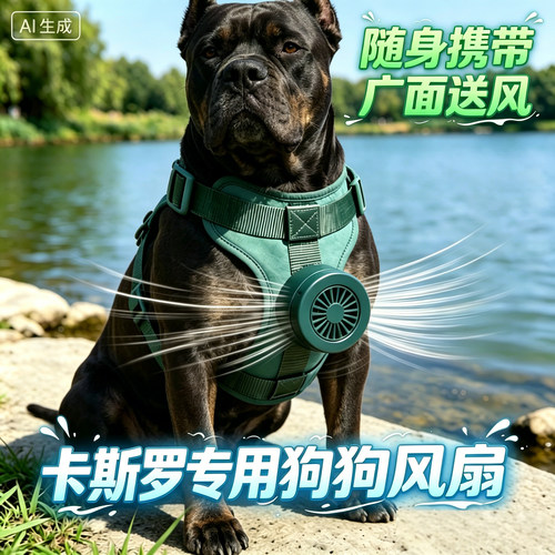 卡斯罗专用狗狗风扇宠物电风扇狗用夏天降温神器夏季空调扇小空调