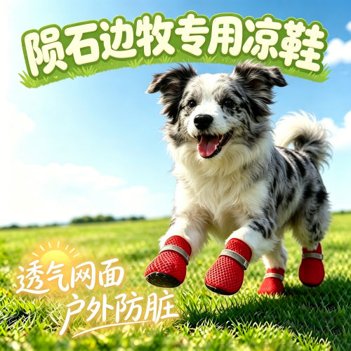 陨石边牧幼犬专用狗狗凉鞋小狗鞋子夏透气宠物狗鞋夏季软底甩不掉