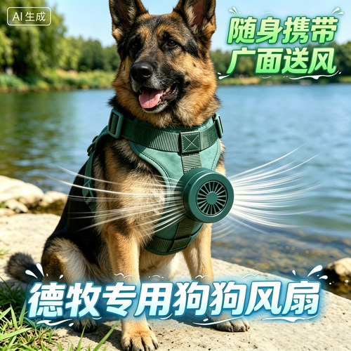 德牧专用狗狗风扇宠物电风扇狗用夏天降温神器夏季空调扇散热制冷