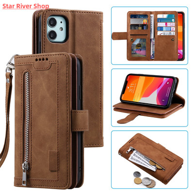 Flip Magnetic Case For iPhone 16 15 14 13 12 11 Mini Pro XS Max XR X Wallet Samsung S24 S23 S22 S21