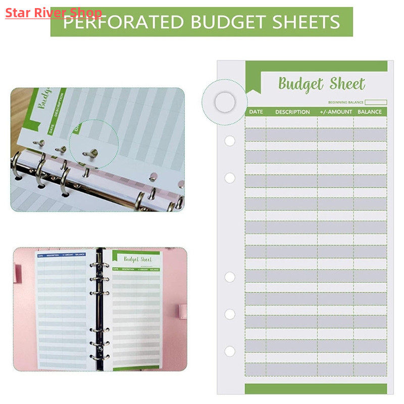 비용 추적기 예산 시트 돈 정리함 12개 세트