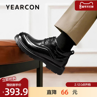 意尔康男鞋2025冬季新款真皮商务通勤高帮皮鞋加绒防风休闲鞋男