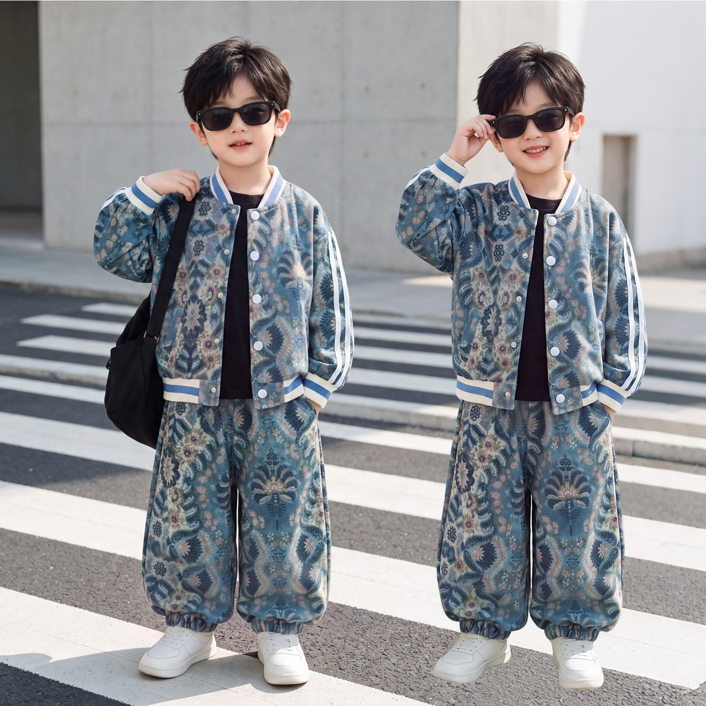 男童春秋套装儿童运动服2026新款中小童洋气男孩炸街春秋两件套潮