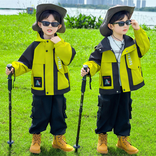 儿童装男童春装外套2025新款大童春季男孩春秋款帅气时髦风衣潮酷