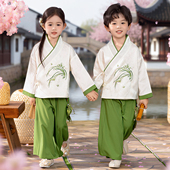小女孩中国风洋气绿色两件套裙女童汉服套装 新中式 春秋季 儿童唐装