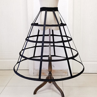 lolita鸟笼镂空鱼骨暴力撑中长款衬裙可调节洋装蓬裙cosplay裙撑