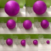 保利龙金葱粉球紫色金色泡沫圆球婚庆装 30cm 饰会场布置DIY挂件6