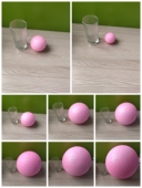 保利龙金葱粉浅粉色金色泡沫圆球婚庆装 饰会场布置DIY挂件6 30cm