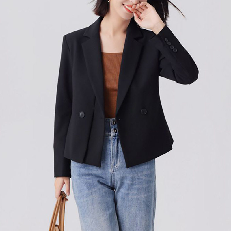 现货厂家直批 复古气质西装外套女秋 休闲飒爽的职场穿搭  有气场