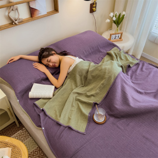 A类全棉双层纱旅行酒店隔脏睡袋儿童午休被套单人纯棉大童防踢被