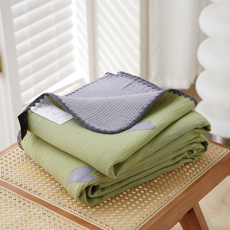 A类纯棉柔绵绵风贝壳针复合工艺全棉六层纱布毛巾被盖毯2024新品