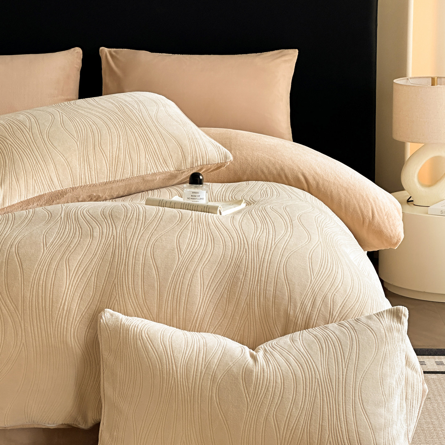 轻奢风波浪纹+牛奶绒被套床上用品四件套冬天双面绒床单床笠4件套,床上用品,床品套件/四件套/多件套,淘宝优惠券,粉丝福利购,淘宝优惠卷