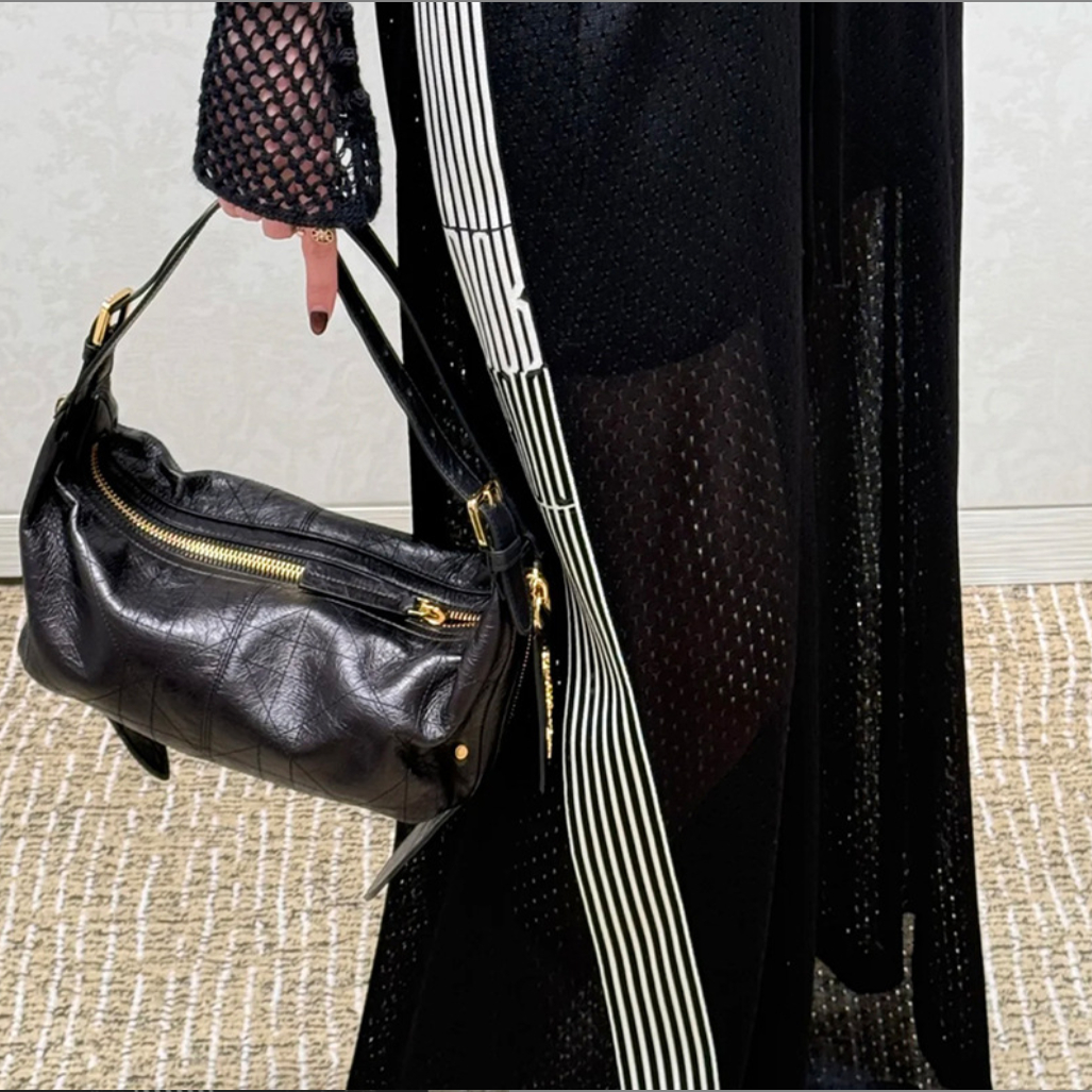 金智秀同款包油蜡真皮流浪包