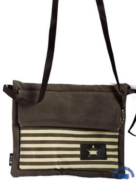 帆布拼接民族风女士包袋新斜挎迷你IP平板套小方包手拎青年学生