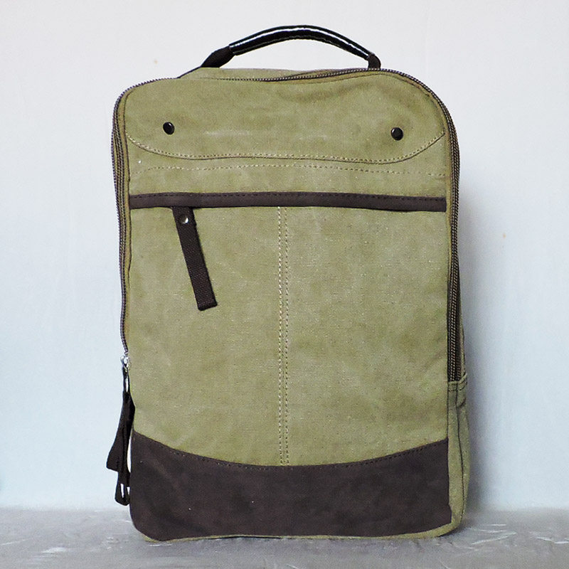 淘乐趣手提电脑商务时尚帆布双肩背包青年通用百搭方形校园学生书