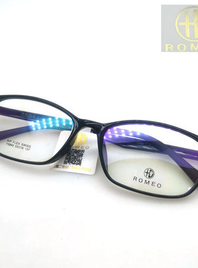 新款罗密欧5840经典亮黑色TR90超轻眼镜框 男女款镜架可配近视镜