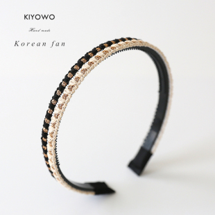 2025新款 简约发箍气质百搭毛线发卡日常外戴百搭防滑带齿洗脸头箍