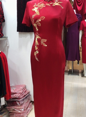 喜婆婆婚宴装旗袍夏季结婚晚礼服妈妈敬酒服女高贵洋气高级感简约