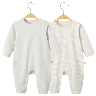 婴儿连体衣春秋男女宝宝纯棉加厚睡衣贴身内衣打底衫 爬服秋衣冬装