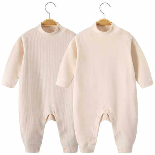 婴儿中高领连体衣秋冬加厚保暖衣