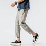 K805-P35夏季新款九分裤男士大码休闲裤修身小脚裤透气时尚裤子，男装休闲裤，电商B280-1（原A049）