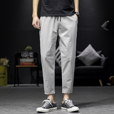 K805-P35夏季新款九分裤男士大码休闲裤修身小脚裤透气时尚裤子，男装休闲裤，电商B280-1（原A049）