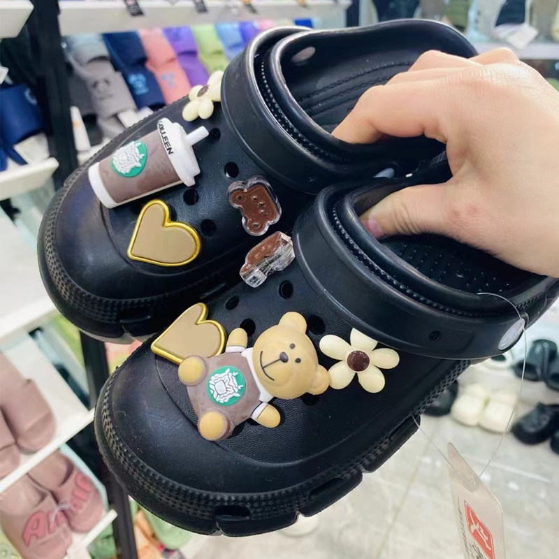 女生松糕底洞洞鞋6cm加厚底