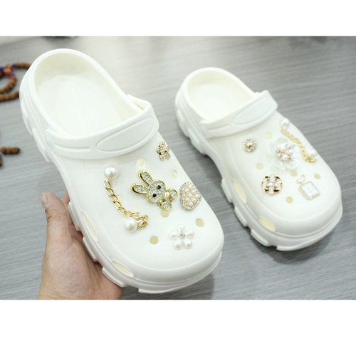 踩屎感女生洞洞鞋4cm厚底花园鞋