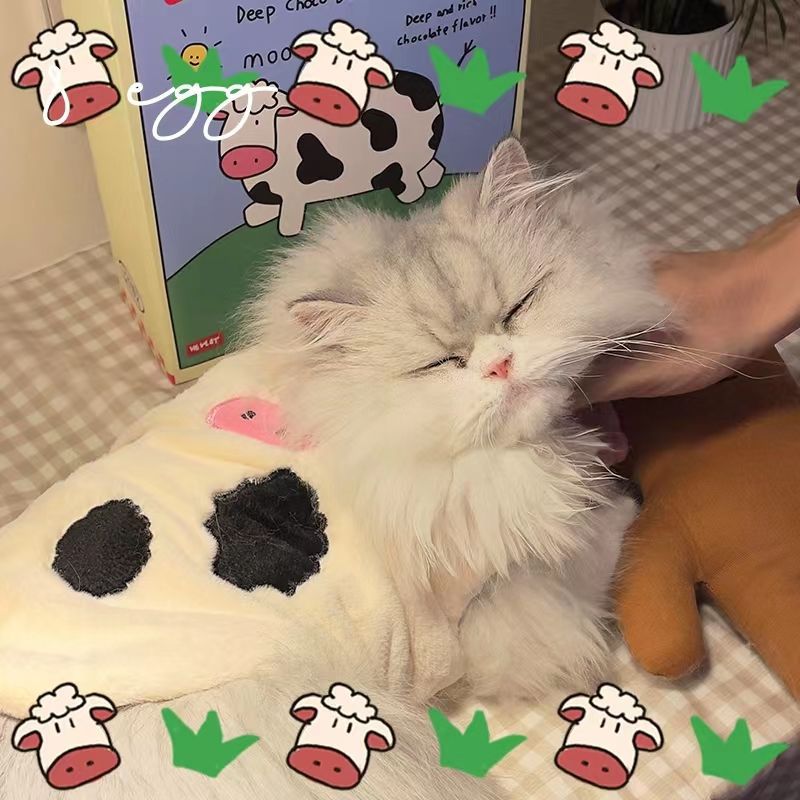 可爱の奶牛牧场~猫咪衣服冬季加绒保暖背心无袖宠物猫猫马甲冬装