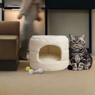 可折叠保暖宠物窝小香风猫咪舒睡房子 简约猫窝开放式 跨境新款 冬季