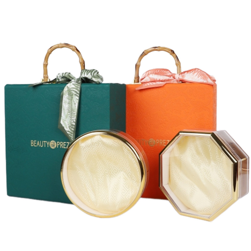 竹藤手提皮盒通用礼盒四宝五拼包装盒西洋参鹿茸石斛燕窝高丽参盒