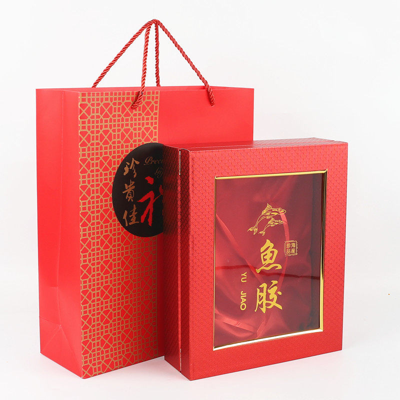 新款红色鱼胶花胶包装盒鳕鱼胶鳘鱼胶礼品盒250克500克空盒展示盒,包装,礼品盒,淘宝优惠券,粉丝福利购,淘宝优惠卷