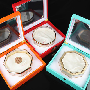 红色燕窝通用海参盒透明盖八角亚克力礼品盒蓝色橙色元贝鲍鱼空盒